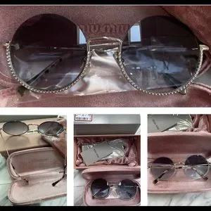 Miu Miu | Accessories | Miu Miu Round Blue Gradient Lenses  display picture 3